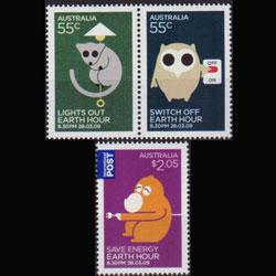 AUSTRALIA 2009 - Scott# 3045a-6 Earth Hour Set of 3 LH