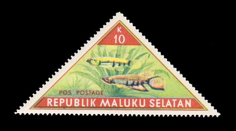REPUBLIC OF SOUTH MALUKU STAMP. TOPIC: FISH. UNUSED. ITEM 10K