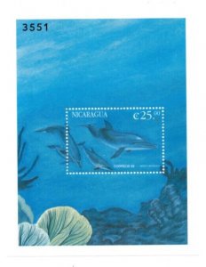 Nicaragua 2000 - Dolphins  - Souvenir Stamp Sheet - Scott #2339 - MNH