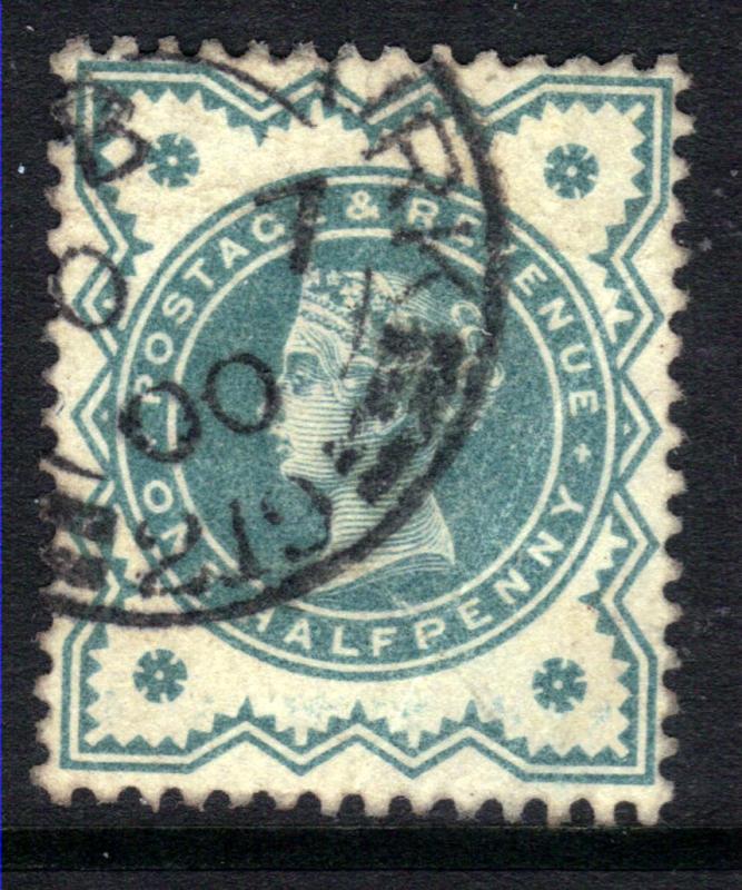 GB 1900 QV 1/2d Bluish green colour change SG 213 WMK 49 ( G626 )