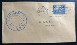 1930 Port Prince Haiti First Flight Airmail Cover FFC To St Tomas Virgin Island
