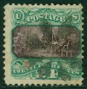 EDW1949SELL : USA 1869 Sc #120 Used Very Fresh w/neat cancel PSAG Cert Cat $675