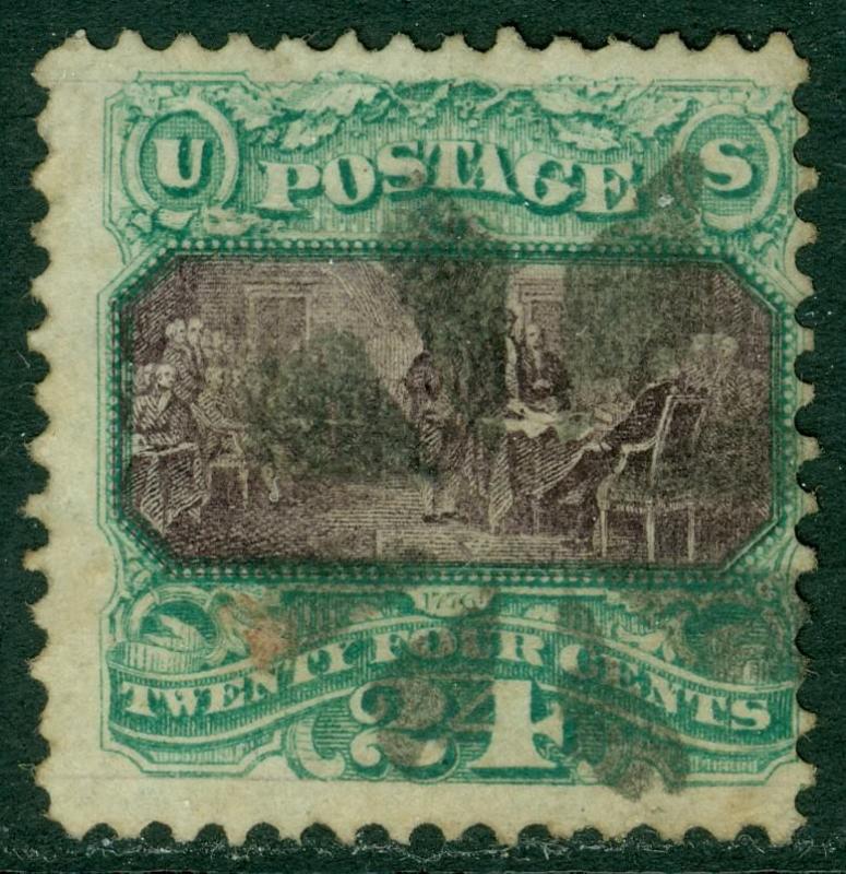 EDW1949SELL : USA 1869 Sc #120 Used Very Fresh w/neat cancel PSAG Cert Cat $675