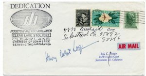 US 1337 Houston Metro  Airlines Dedication Cover Signed by Sen. Henry Cabot L...