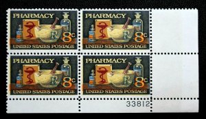 US #1473 ERROR Stamp  Plate # Block 4 MNH Orange & Blue Color Shift PHARMACY