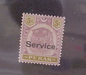 MALAYA PERAK STAMP #70 cat.$18.00  MINT LIGHT HINGED