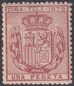 Cuba 1878 telégrafo Ed 45 telegraph MLH* disturbed gum