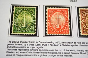 COLOR PRINTED VATICAN CITY [CLASS.] 1929-1940 STAMP ALBUM PAGES (20 ill. pages)