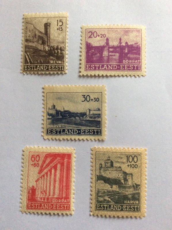Estonia 1941 Occupation mint hinged x5