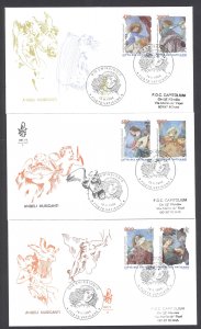 Vatican Sc# 1075-1080 FDC Set/3 (b) 1998 Frescos of Angels