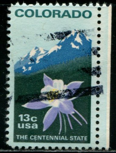 1711 US 13c Colorado Centennial, used