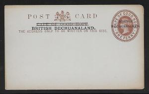 Bechuanaland Postal Stationery Postcard H&G #5 Mint