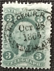US Used #R19c CDS Single US Revenue Telegraph George Washington L37