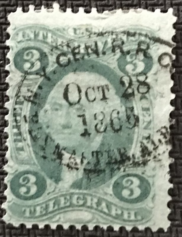 US Used #R19c CDS Single US Revenue Telegraph George Washington L37