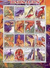 Somalia 2001 Dinosaurs perf sheetlet #2 containing set of...