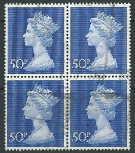 GB QE II Decimal Currency High Value Machin Block SG 831 - 50p SG 831