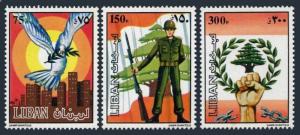 Lebanon 485-487,MNH.Michel 1324-1326. Defense 1984.Dove,Soldier,Cedar,Olive.