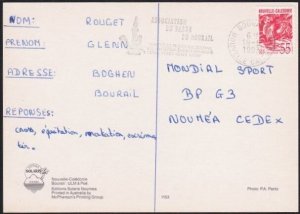 NEW CALEDONIA 1993 local rate postcard - Bourail slogan cancel.............B5416