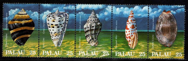 Palau Scott 212-216a  MNH** Seashell  strip