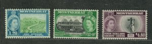 Montserrat Sc#140-142 M/H/VF, Key Values, Cv. $53.75