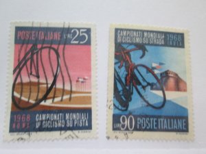 Italy #967-8 used set  2023 SCV = $0.50