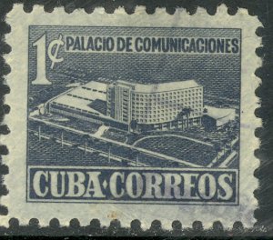 CUBA 1952 1c Communications Building Fund Postal Tax Stamp Sc RA16 VFU