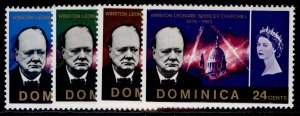 DOMINICA QEII SG187-190, 1966 Churchill set, NH MINT.