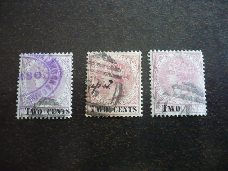 Stamps - Ceylon - Scott# 143,144,146 - Used Part Set of 3 Stamps