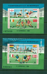 Romania #3523A-B (1988 Euro Soccer Tournament set of two sheets) VFMNH CV $6.50