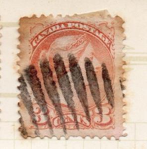 Canada 1870s Small Head QV Early Issue Fine Used 3c. 156271