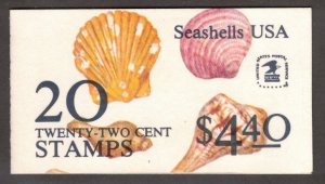 US 1985 $4.40 Seashells Complete Booklet; Scott BK146 (2121aA); MNH