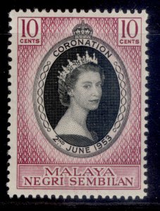 MALAYSIA - Negri Sembilan QEII SG67, 10c 1953 CORONATION, M MINT.