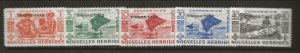 Fr. New Hebrides Sc J16-J20 LH issue of 1953 - OVERPRINTS - Sc$75