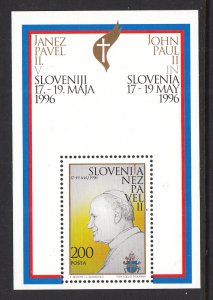 Slovenia 254 Pope John Paul II Souvenir Sheet MNH VF