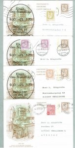 Finland. 4 Cards Cachet Postal used 1977-1980. Addressed: Sweden.