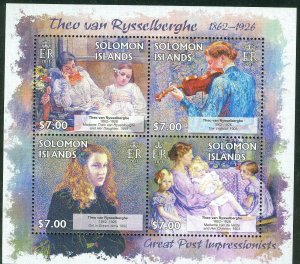 SOLOMON ISLANDS 2013 GREAT IMPRESSIONISTS THEO van RYSSELBERGHE SHEET MINT NH