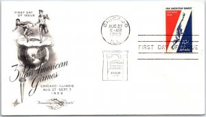 U.S. FIRST DAY COVER 10c PAN AMERICAN GAMES AIRMAIL ON ARTCRAFT CACHET 1959