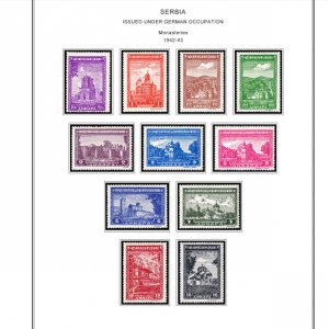 COLOR PRINTED OCCUPIED SERBIA +  YUGOSLAVIA 1941-1945 STAMP ALBUM PAGES (23 pgs)