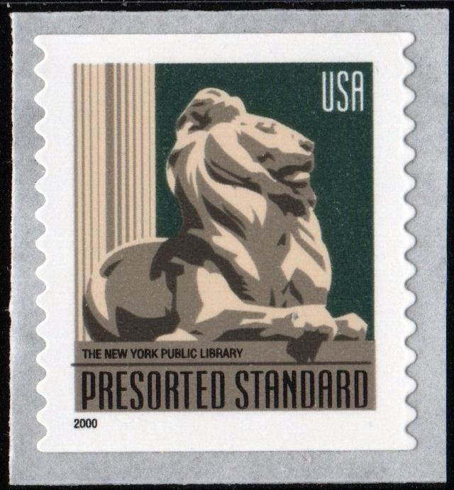 SC#3447 (10¢) NY Public Library Coil Single (2000) SA