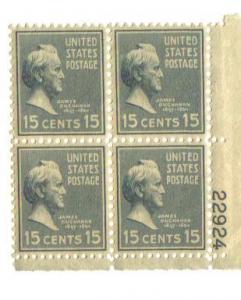 #820 MNH  Blk4  15c J. Buchanan Proxie Series 1938 Issue