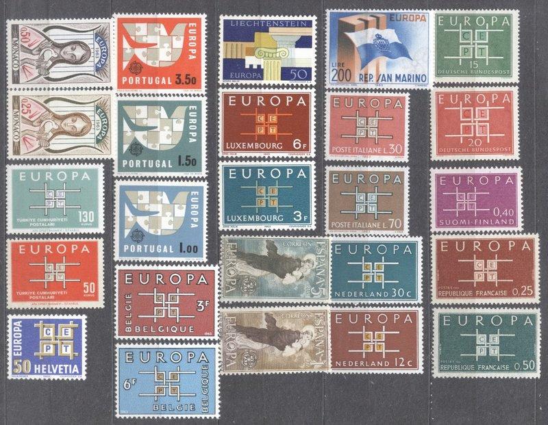 Lot 1963 Europa CEPT 25 values MNH AC.808