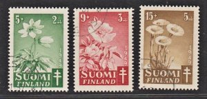 Finland 1949 Beautiful Flowers (3v Cpt) F.Used