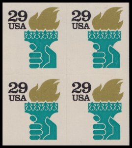 US 2531Ad Liberty Torch 29c ATM block 4 overall tagging MNH 1992