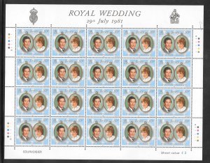 JERSEY #280-81 MNH Sheets-Royal Wedding (12231)