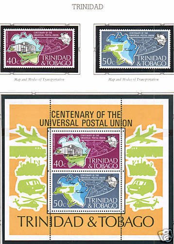 Trinidad & Tobago Sc 243-244a MLH. 1974 UPU Anniversary, complete set, fresh, VF