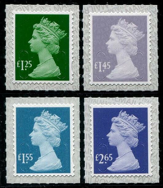 HERRICKSTAMP GREAT BRITAIN Sc.# MH472-75 Machins 2018 Self-Adhesive New Values