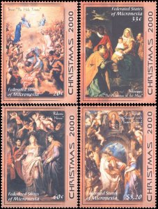 Micronesia 2000 Sc 404-407 Christmas Magi Rubens Velazquez Titian CV $8.75