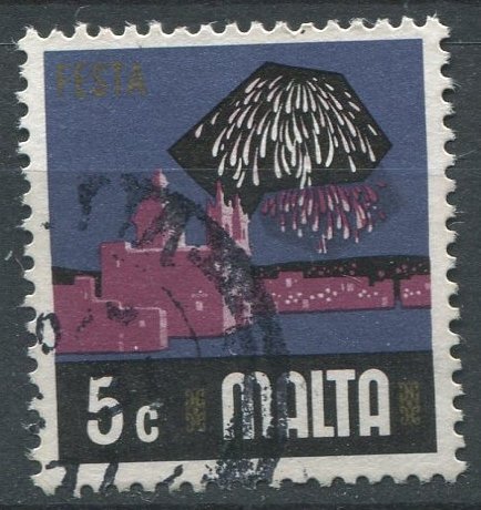 Malta Sc#463 Used, 5c multi, Definitives 1973-1976: Aspects of Malta (1973)