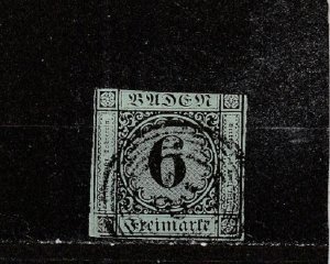 Baden  Scott#  3a  Used  (1851 Numeral)