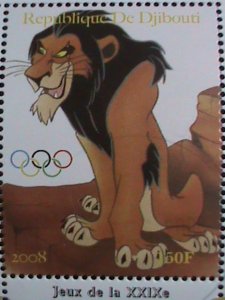 DJIBOUTI  STAMP-2008- OLYMPIC VANCOUVER'2010-LION KING CTO STAMP S/S SHEET #1